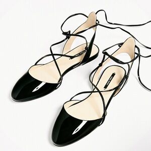 Zara Black Flats Timeless Loafers